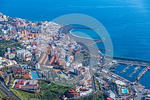 Aerial view of Santa Cruz de la Palma at La Palma, Canary islands, Spain