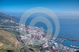 Aerial view of Santa Cruz de la Palma at La Palma, Canary islands, Spain