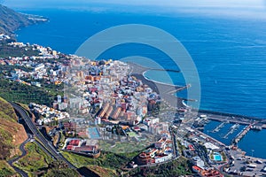 Aerial view of Santa Cruz de la Palma at La Palma, Canary islands, Spain