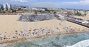 Aerial view of Santa Monica Pier, California