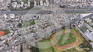 Aerial view of Santiago de Surco in Lima photo