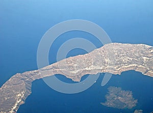 Aerial view of Santorini island, Greece