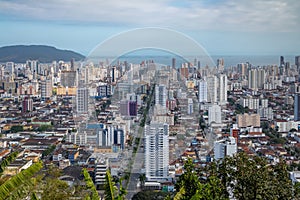 Aerial view of Santos City - Santos, Sao Paulo, Brazil