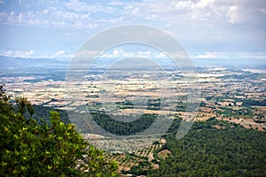 Aerial view from Santuari de Curaoutdoors, Mallorca, Spain