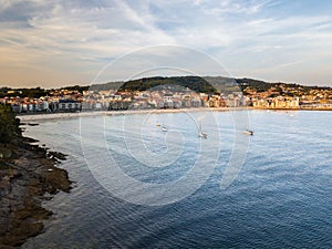 Sanxenxo and Silgar beach in Pontevedra, Spain