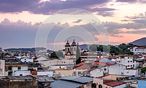 Aerial view of Sao Joao del Rei at sunset - Sao Joao del Rei, Minas Gerais, Brazil