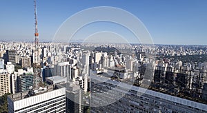 Aerial view of Sao Paulo city, Brazil photo