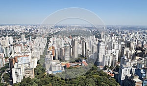 Aerial view of Sao Paulo city, Brazil