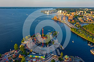 Aerial view of Sarkanniemi amusement park in Tampere, Finland photo