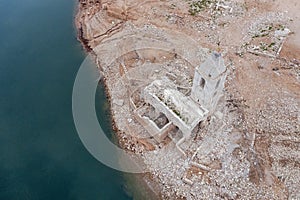 Aerial view of Sau Reservoir, in the Ter River, in the Province of Girona, Catalonia, Spain