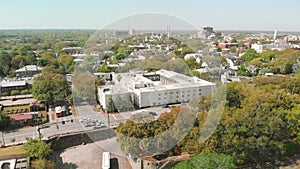 Aerial view of Savannah skyline from drone - Georgia - USA