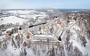 Aerial view on Savvino-Storozhevsky Monastery in Zvenigorod