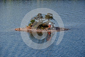 aerial view on scandinavian skerry coast