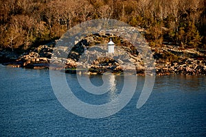 aerial view on scandinavian skerry coast