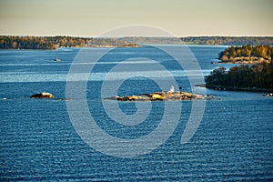 aerial view on scandinavian skerry coast