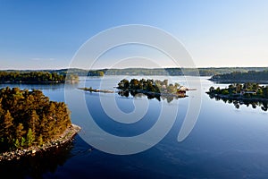 aerial view on scandinavian skerry coast