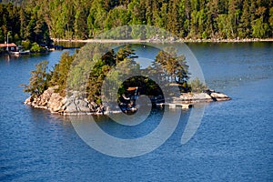 aerial view on scandinavian skerry coast