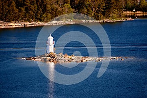 aerial view on scandinavian skerry coast