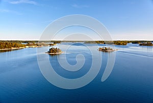 aerial view on scandinavian skerry coast