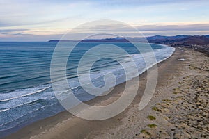 Aerial View of Scenic Beach in Central California