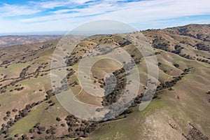 Aerial View of Scenic California Hills