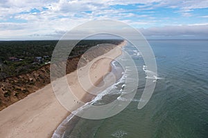 Aerial View of Scenic Cape Cod Beach