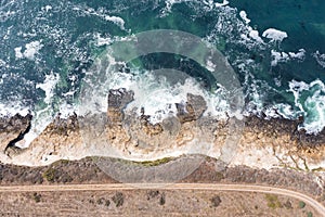 Aerial View of Scenic Coast Near Santa Cruz, California