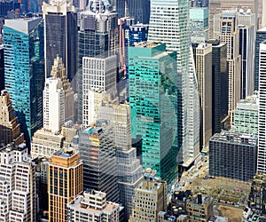 Aerial view of scenic Manhattan downtown skyline