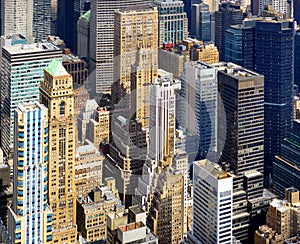Aerial view of scenic Manhattan downtown skyline