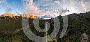 Aerial View of Scenic Road in Canadian Nature