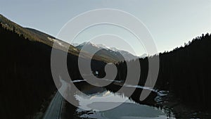 Aerial View of Scenic Road from Lillooet to Pemberton, British Columbia, Canada.