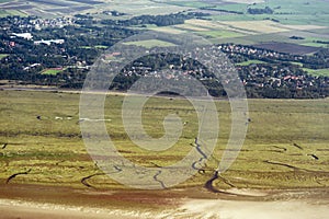 Aerial view from the Schleswig-Holstein Wadden Sea National Park