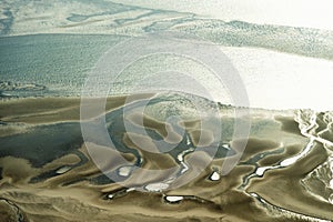 Aerial view from the Schleswig-Holstein Wadden Sea National Park