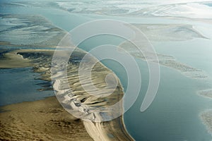 Aerial view from the Schleswig-Holstein Wadden Sea National Park