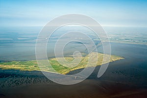 Aerial view from the Schleswig-Holstein Wadden Sea National Park