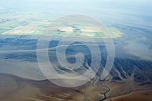 Aerial view from the Schleswig-Holstein Wadden Sea National Park