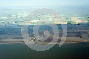 Aerial view from the Schleswig-Holstein Wadden Sea National Park