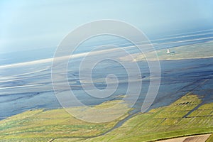 Aerial view from the Schleswig-Holstein Wadden Sea National Park