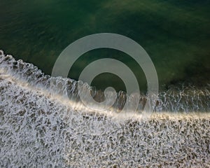 Aerial view of sea water and wave