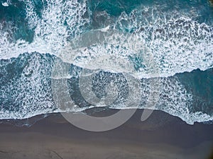 Aerial view of sea waves in hindia ocean
