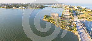 Aerial view of Seabrook city near Texas Gulf Coast and Clear Lake