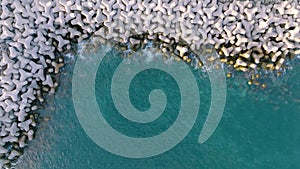 Aerial view of the sealine. Abstract picture of the ocean seashore. photo