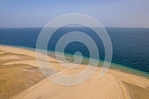 Aerial view of the Sealine Desert and Sand Dunes in Qatar