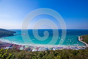 Aerial view with Seascape of Koh Larn island