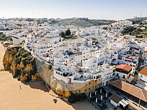 Aerial view of seaside Albufeira in Algarve, Portugal photo