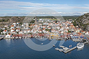 Aerial view of seaside town Fjallbacka in Bohuslan, Sweden photo