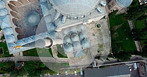 Aerial view of The Sehzade Mosque Bird`s Eye View from sky in Istanbul Turke