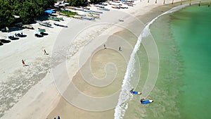 Aerial view of Selong Belanak Beach in Lombok, Indonesia photo