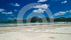 Aerial view of Selong Belanak Beach in Lombok, Indonesia photo