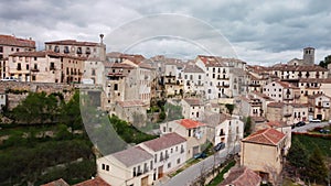 Aerial view of Sepulveda, an old medieval town in Segovia province, Spain.